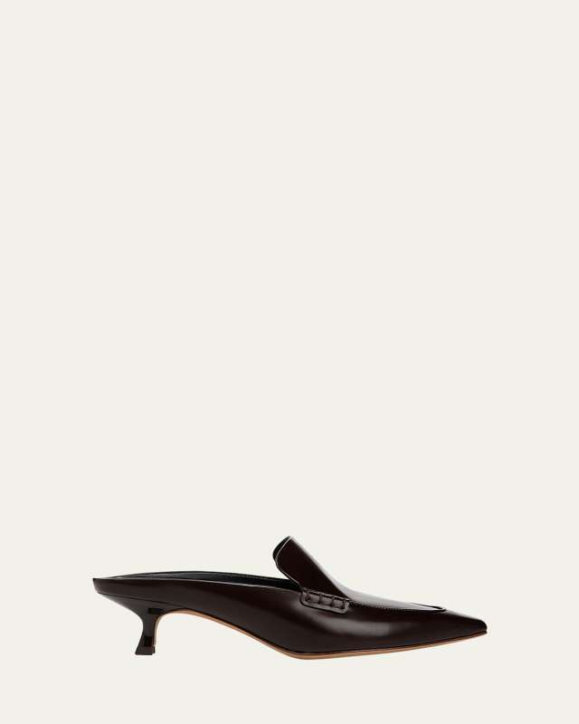 Samy Leather Kitten Mule Pumps